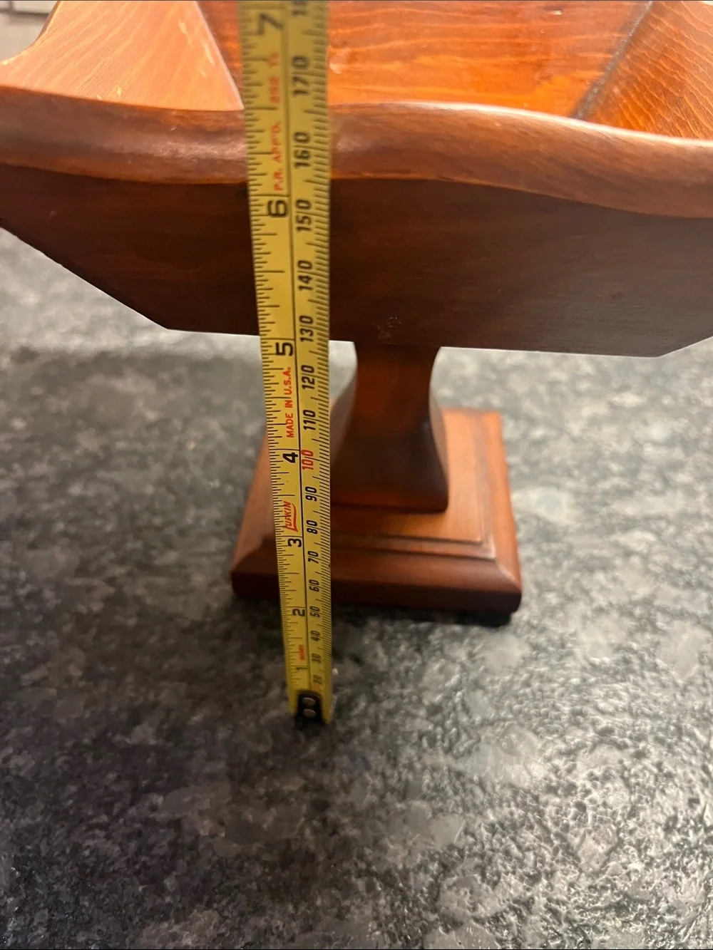 Vintage MCM Wood Pedestal Flower or Fruit Bowl - Dark Pine. RARE FIND